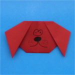 Оригами мордочка собаки